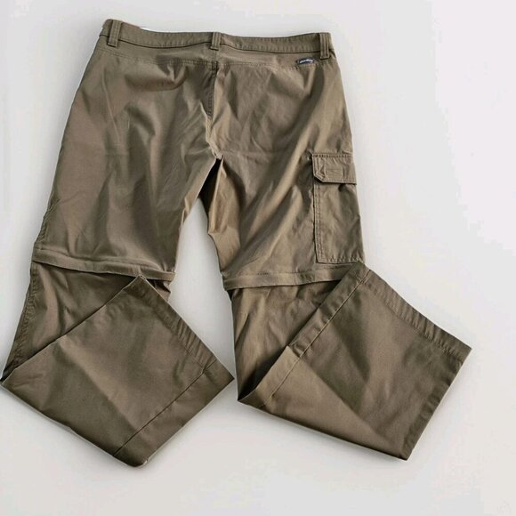 Eddie Bauer Convertible Pants Men 34x30/29 Beige Pockets Stretch Outdoor Hiking - Picture 15 of 16